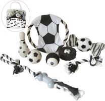 8 Piece Soccer Themed Pet Toy Set