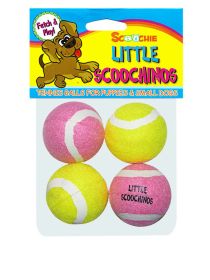 4 Pack Little Scoochinos Puppy Tennis Balls