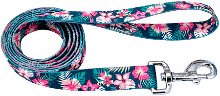 PET ATTIRE Styles Dog Leash 3/8 x 4ft Tropical Flower