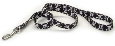 PET ATTIRE Lead - 4' x 3/4 - Black w/Skulls