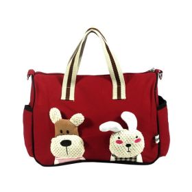 [Rabbit & Dog] 100% Cotton Canvas Shoulder Bag / Swingpack / Travel Bag