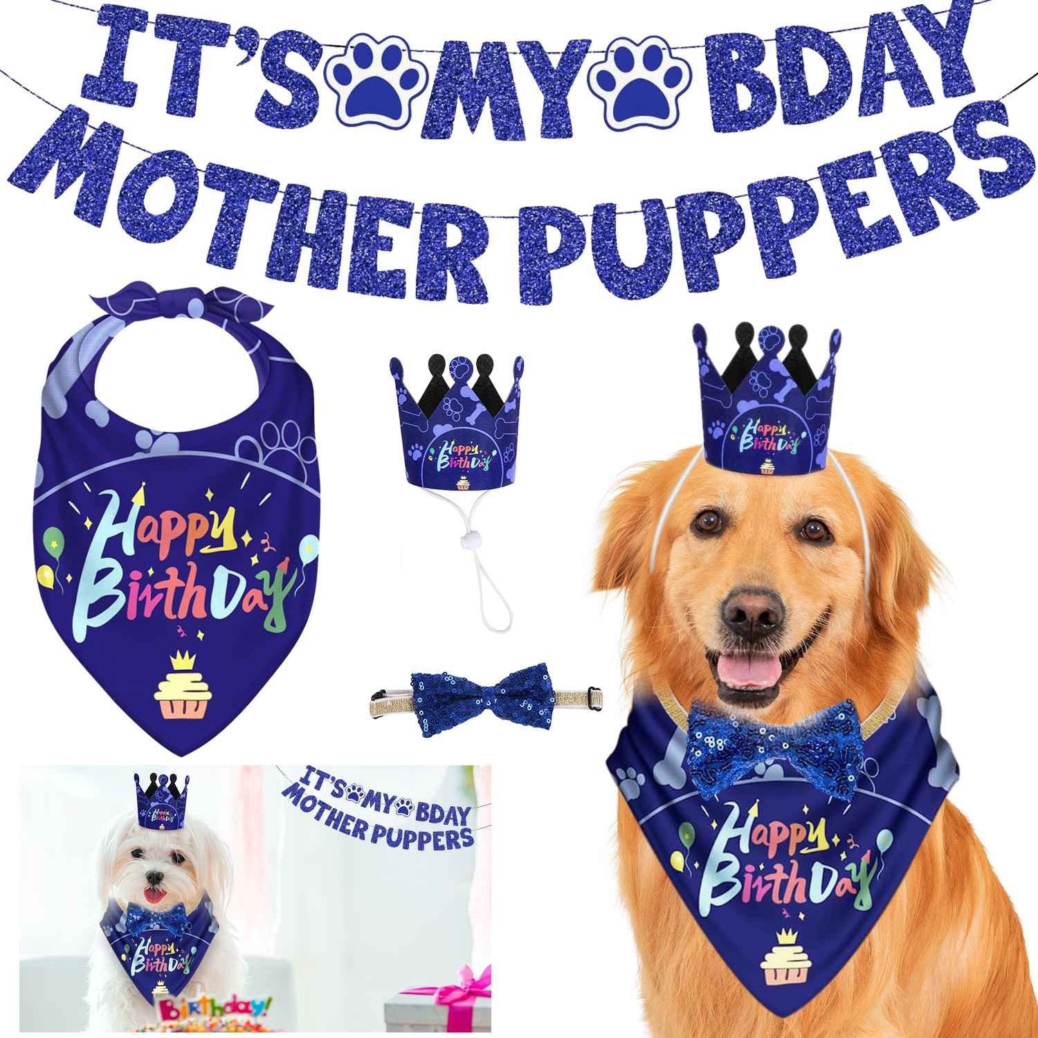 Dog Birthday Bandana Hat Set Dog Birthday Party Supplies Cute Dog Birthday Banner Decoration Dog Birthday Bandana Hat Set Dog Birthday Party Supplies Cute Dog Birthday Banner Decoration
