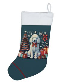 White Poodle Christmas Christmas Stocking Fireplace Hanging Stockings Christmas Season Party Decor Family Holiday Decorations