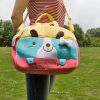 [Smile Dog] Embroidered Applique Fabric Art Duffle Bag / Shoulder Bag / Travel Bag (12.2*9.1*4)