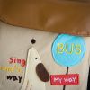 [Singing Dog] Embroidered Applique Kids Fanny Waist Pack / Travel Lumbar Pack (7.8*5.5*1.5)