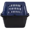 24in Hard-Sided Plastic Cat Dog Kennel Pet Carrier Crate 2-Door Topload Blue