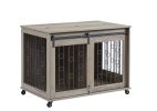 ONLY PICK UP Sliding Door Dog Cage with Partition for Two Puppies