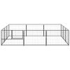 Dog Kennel Black 96.9 ft¬≤ Steel