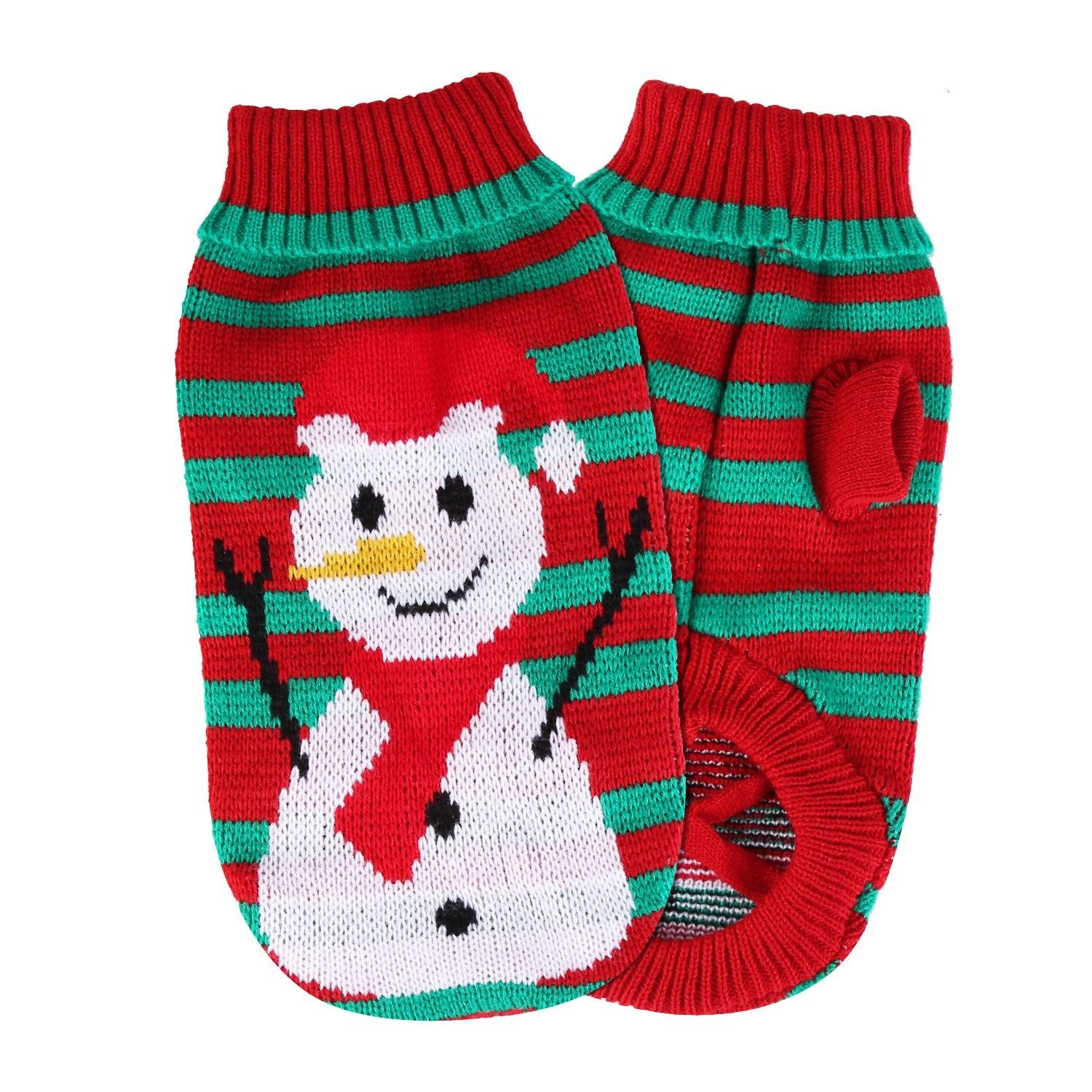 Pet Christmas Turtleneck Sweater Dog Christmas Clothes Snowman Stripes Costume Winter Holiday Sweater for Small Medium Puppy Dogs Pet Christmas Turtleneck Sweater Dog Christmas Clothes Snowman Stripes Costume Winter Holiday Sweater for Small Medium Puppy Dogs