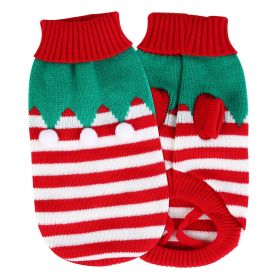 Pet Christmas Turtleneck Sweater Dog Christmas Clothes Snowman Stripes Costume Winter Holiday Sweater for Small Medium  Puppy Dogs (Type: Furball, size: S)